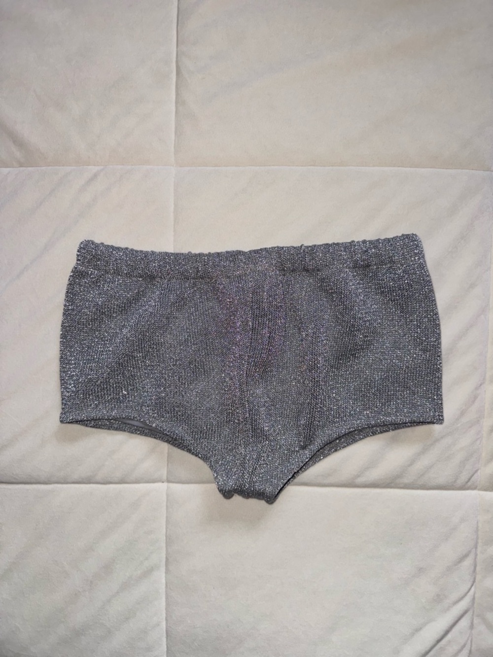 Andi Bagus Metallic Gray Swim cover up shorts